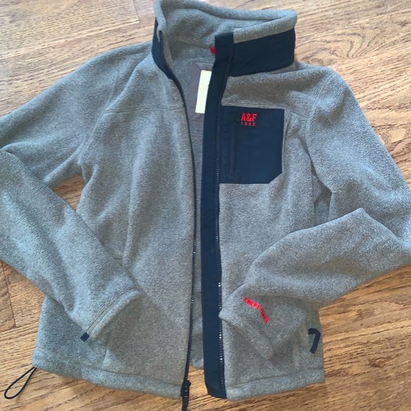 Abercrombie fleece zip jacket casual classic preppy y2k preppy fall cozy active - Picture 1 of 3